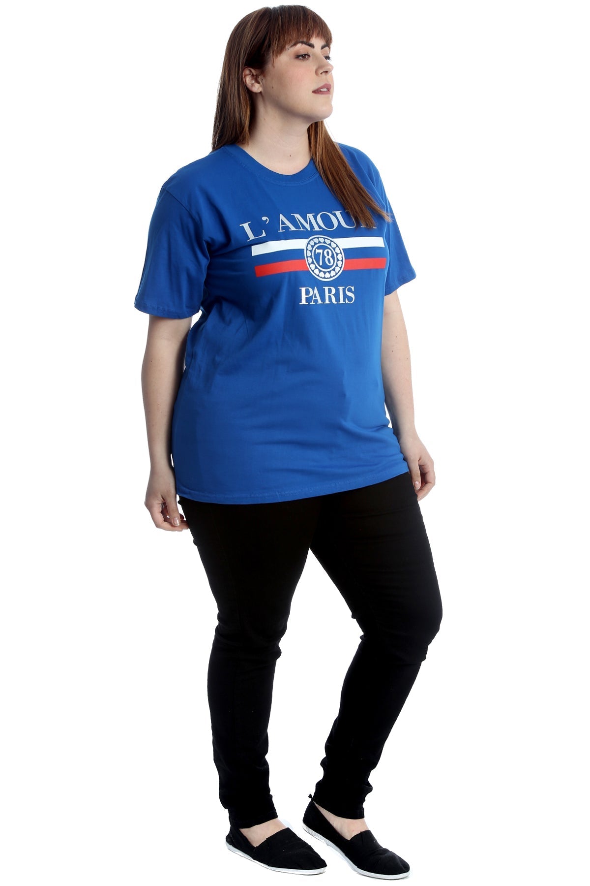 Amour Paris Print Baggy Short Sleeve T-Shirt For Women  - Dropwear
