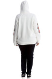 Wine Embroidered Pouch Pocket Sweatshirt For Women 18-20 - Dropwear