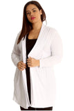 Plus Size Lace Back Open Pleated Cardigan For Women  - Dropwear