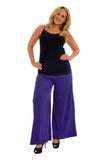 Dark Brown Wide Leg Flared Plain Palazzo Trouser For Women 8-10 - Dropwear