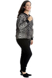 Black Plus Leopard Print Bomber Jacket For Women 18 - Dropwear