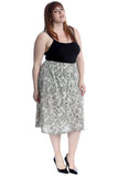 Paisley Stone Plus Size Paisley Stone Print Midi Skirt For Women 20-22 - Dropwear