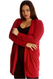 Plus Size Lace Back Open Pleated Cardigan For Women  - Dropwear