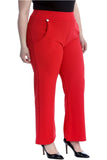 Plus Button Embellished Pocket Palazzo Trousers For Women  - Dropwear