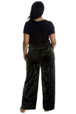 Velour Velvet Wide Flared Leg Pocket Palazzo For Women  - Dropwear