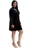Green Plus Size Plain Velvet Swing Top For Women 16 - Dropwear