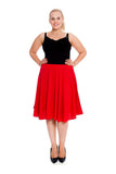 Navy Blue Flared Elastic Waist Skater Skirt For Women 18 - Dropwear