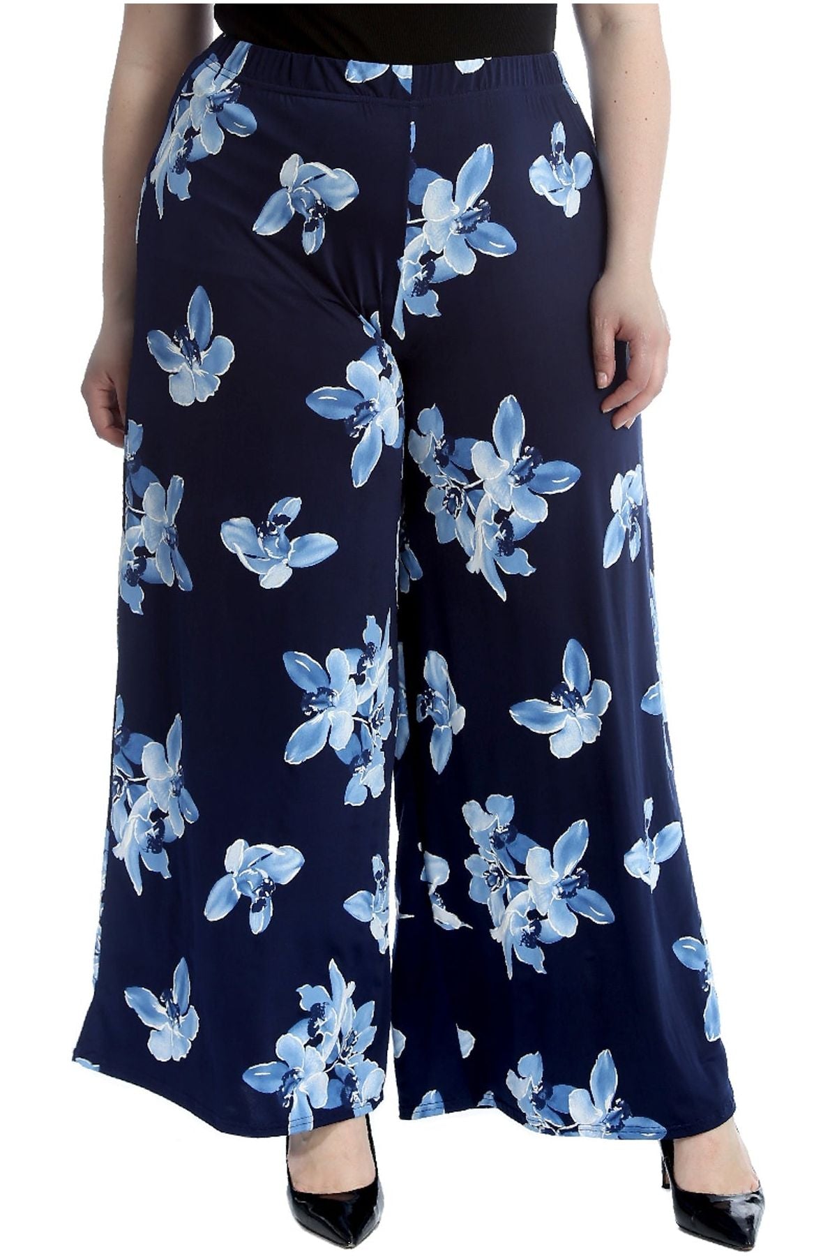 Plus Size Floral Print Palazzo Trouser For Women  - Dropwear