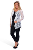 Wine Floral Lace Open Cardigan Waterfall Top For Women 16 - Dropwear